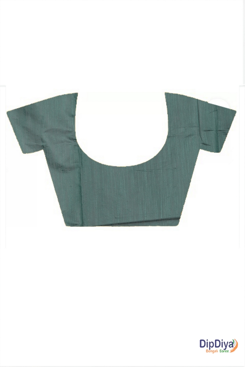 Dark Green Cotton Blended Parija Applique Saree (325)